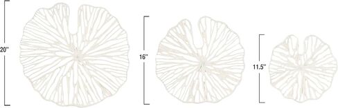 Creative Co-Op Handmade White Coral Shaped Paper & Metal Décor (Set of 3 Sizes) Wall Art in Saudi Arabia