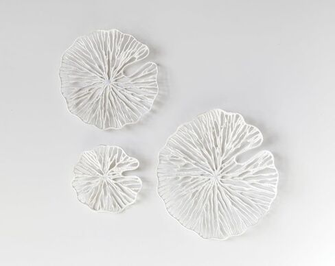 Creative Co-Op Handmade White Coral Shaped Paper & Metal Décor (Set of 3 Sizes) Wall Art in Saudi Arabia