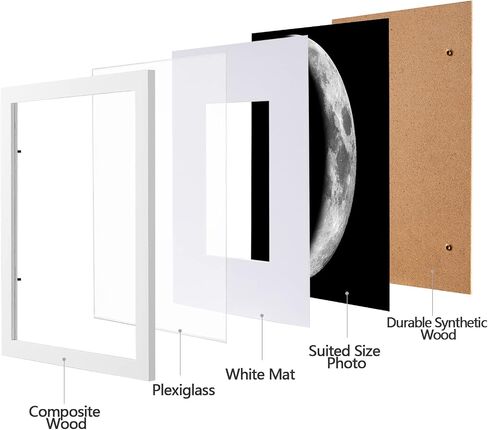 eletecpro 12x12 Picture Frame Set of 12, Display Pictures 8x8 with Mat or 12x12 without Mat, Gallery Wall Frame Set for Home Decoration, Picture Frames Collage Wall Decor, Black in Saudi Arabia