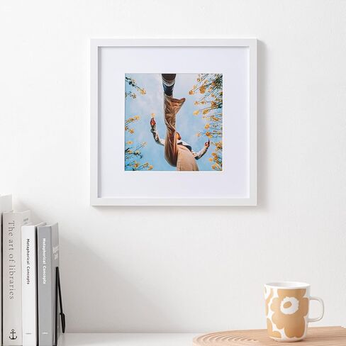eletecpro 12x12 Picture Frame Set of 12, Display Pictures 8x8 with Mat or 12x12 without Mat, Gallery Wall Frame Set for Home Decoration, Picture Frames Collage Wall Decor, Black in Saudi Arabia