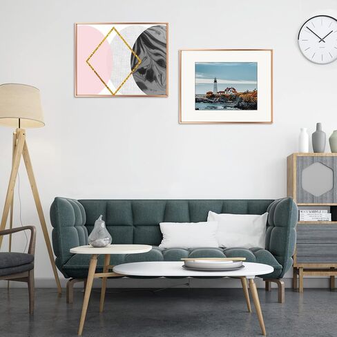 Space Art Deco, 11x14 Picture Frame Set of 3, Display Pictures 8x10 with Mat or 11x14 Without Mat, Wall Mounting Gallery Photo Frames, Gold in Kuwait
