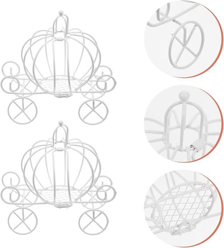 Vintage Decor Vintage Decor White Decor Pumpkin Candy Box Pumpkin Carriage Decorative Box Carriage Centerpiece for Wedding Birthday Party 2pcs Wedding Favor Boxes Wedding Decor Wedding Decor in Saudi Arabia