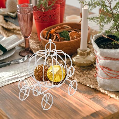 Vintage Decor Vintage Decor White Decor Pumpkin Candy Box Pumpkin Carriage Decorative Box Carriage Centerpiece for Wedding Birthday Party 2pcs Wedding Favor Boxes Wedding Decor Wedding Decor in Saudi Arabia