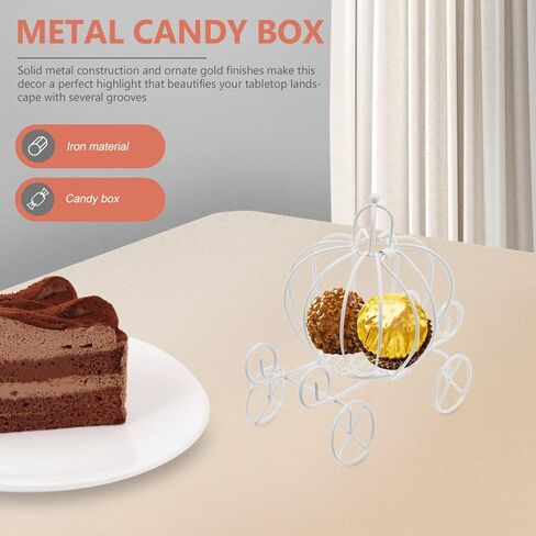 Vintage Decor Vintage Decor White Decor Pumpkin Candy Box Pumpkin Carriage Decorative Box Carriage Centerpiece for Wedding Birthday Party 2pcs Wedding Favor Boxes Wedding Decor Wedding Decor in Saudi Arabia