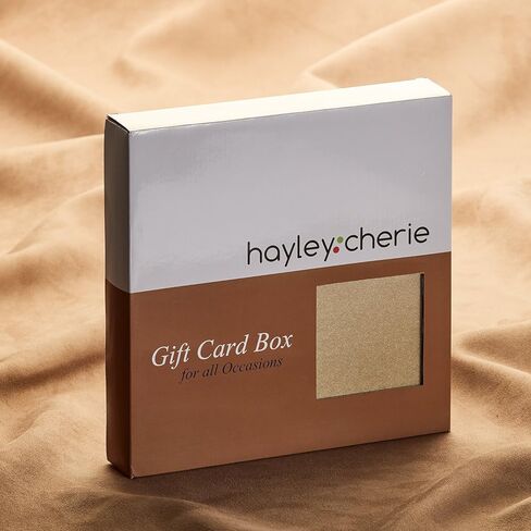 Hayley Cherie® - صندوق بطاقات هدايا ذهبي مع دانتيل أبيض وملصق بطاقات - لمسة نهائية ذهبية مزخرفة - حجم كبير 25.4 سم × 25.4 سم - مثالي لحفلات الزفاف، وحفلات استقبال الأطفال، وأعياد الميلاد، والتخرج in Kuwait