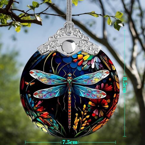 Jocidea Christmas Ornament, Dragonfly Christmas Decor, Dragonfly Ornaments for Christmas Tree, Stained Glass Ornament, Dragonfly Gifts, Holiday Decorations and Xmas Gifts Ideas in Saudi Arabia