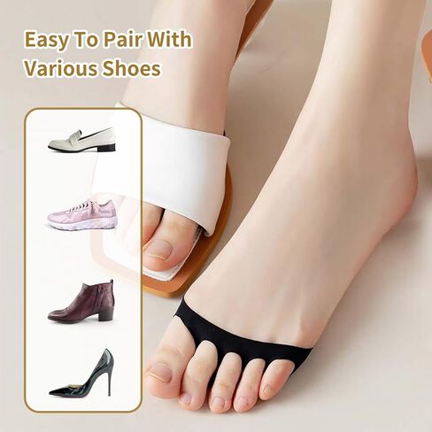 4 pairs Honeycomb Fabric Forefoot Pads Women High Heels Invisible Socks High Heel Comfort Pads for Relieving Foot in Saudi Arabia
