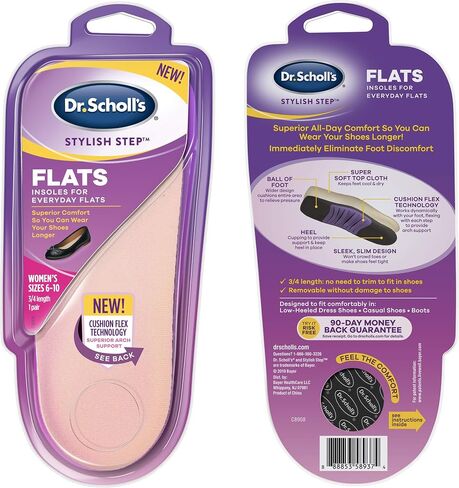 Dr. Scholl's Cushioning Insoles for Everyday Flats, Low Heels, Dress & Casual Shoes, Boots (for Women's 6-10) in Saudi Arabia