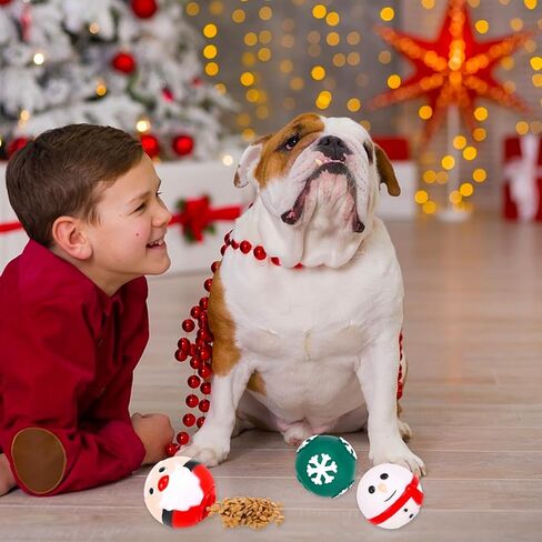 3 قطع عيد الميلاد لعبة الكلب الكرة 8.5 سم علاج موزع الكرة لعبة تنظيف الأسنان مضغ لعبة ثلج نمط الكلب لغز لعبة للملل لعبة الكلب غير القابلة للتدمير لعبة الكلب التفاعلية الكرة للداخلية جرو القط in Kuwait