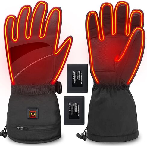 Electric Heated Gloves, 2023 Latest Rechargeable Battery Winter for Men Women 3 Heating Temperature Adjustable Touchscreen Waterproof Warm All Kinds of Activities(L) in Kuwait