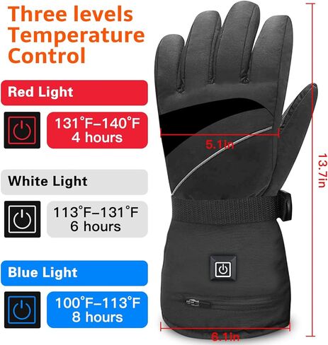 Electric Heated Gloves, 2023 Latest Rechargeable Battery Winter for Men Women 3 Heating Temperature Adjustable Touchscreen Waterproof Warm All Kinds of Activities(L) in Kuwait