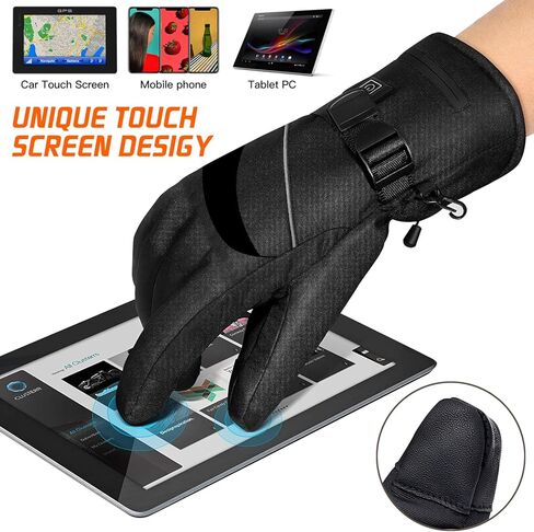 Electric Heated Gloves, 2023 Latest Rechargeable Battery Winter for Men Women 3 Heating Temperature Adjustable Touchscreen Waterproof Warm All Kinds of Activities(L) in Kuwait