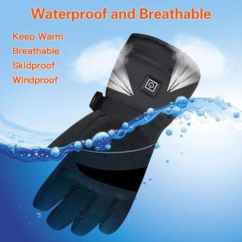 Electric Heated Gloves, 2023 Latest Rechargeable Battery Winter for Men Women 3 Heating Temperature Adjustable Touchscreen Waterproof Warm All Kinds of Activities(L) in Kuwait