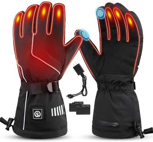SAVIOR HEAT Heated Gloves for Men Women,Electric Gloves 4000mAh Rechargeable Batteries Touchscreen Waterproof Heated Winter Gloves for Motorcycle Ski Hiking in Kuwait