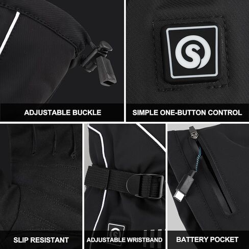 SAVIOR HEAT Heated Gloves for Men Women,Electric Gloves 4000mAh Rechargeable Batteries Touchscreen Waterproof Heated Winter Gloves for Motorcycle Ski Hiking in Kuwait