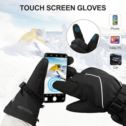 SAVIOR HEAT Heated Gloves for Men Women,Electric Gloves 4000mAh Rechargeable Batteries Touchscreen Waterproof Heated Winter Gloves for Motorcycle Ski Hiking in Kuwait