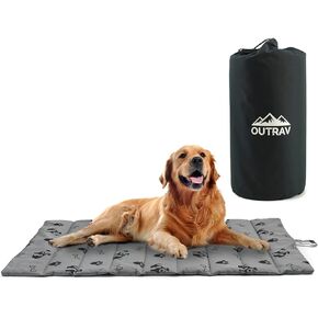 Waterproof Indoor Outdoor Dog Mat with Carry Bag, Washable Lightweight 43" x 26" Portable Travel Pad for Pet – Durable, Plush, Thick, Heavy Duty Floor or Crate Cushion for Sleeping Inside, Outside in Kuwait