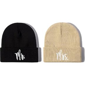 Hepandy Mr and Mrs Beanie Hats for Men Women