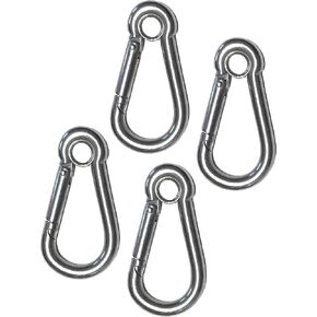 US Stainless 4 Pieces Stainless Steel 316 Spring Hook with Eyelet Carabiner 3/16" (5mm) Marine Grade in Kuwait