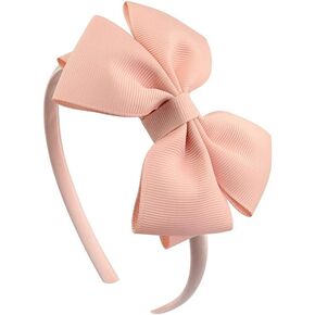 Koolgil Baby Girl's 4 Inch Double Layer Bow knot Headband Pure Color Ribbed Band Hair Hoop (Light Blue) in Kuwait