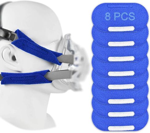 أغطية أحزمة CPAP من 8 قطع - أغطية أحزمة للرأس لأزياء الأحلام، إير تاتش ، إير فيت ، امارا و كومفورت جل ، وسائد CPAP فائقة الراحة - تقلل من تهيج الاحمرار وعلامات الضغط in Kuwait