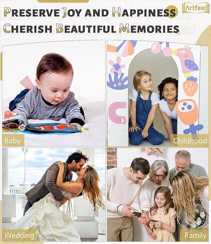 ارتفيل البوم صور بصفحات ذاتية اللصق لسجل القصاصات، كتاب صور كبير 40 صفحة لصور 4×6،5×7،8×10، البوم غلاف كتان يمكنك تركيبه بنفسك للاطفال وحفلات الزفاف، مع قلم معدني ومكشطة in Kuwait