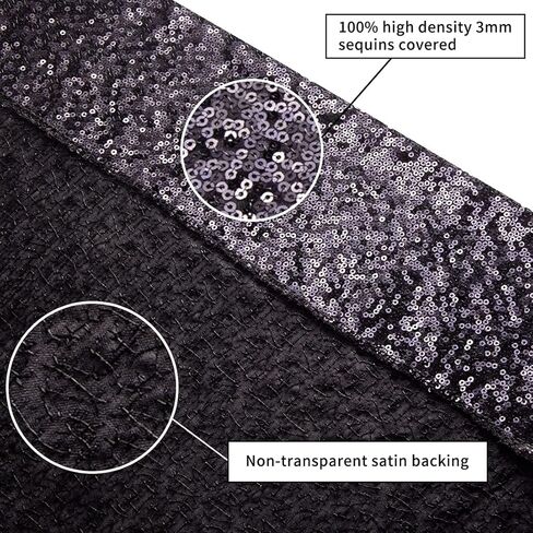 Poise3EHome Black Sequin Backdrop (6Ft x 6Ft),Thick Satin Black Sequin Photo Backdrop Curtain,Sparkly Opaque Photography Curtain Sequence Xmas Thanksgiving Backdrop for Wedding Party Decor in Saudi Arabia