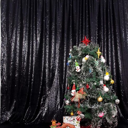 Poise3EHome Black Sequin Backdrop (6Ft x 6Ft),Thick Satin Black Sequin Photo Backdrop Curtain,Sparkly Opaque Photography Curtain Sequence Xmas Thanksgiving Backdrop for Wedding Party Decor in Saudi Arabia
