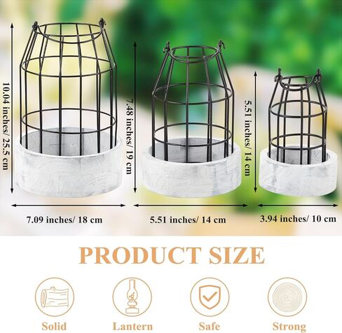 ماكسدوت فوانيس ديكور لمنزل المزرعة من 3 قطع، فوانيس شموع معدنية بلون اسود، فوانيس عصرية لديكور المزرعة والمدفأة والمطبخ وطاولة الطعام وديكور المنزل وحفلات الزفاف in Kuwait