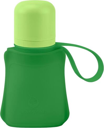 جيب للشرب والقش من Green Sprouts Sprout Ware مصنوع من السيليكون والنباتات (8 أونصة)، جيب بلاستيكي نباتي من السيليكون غير السام - أكوا in Kuwait