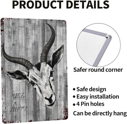 Phonily Funny Donkey Metal Tin Sign Donkey Nice Butt Wall Art Retro Donkey Wall Decoration for Bedroom Living Room Cafe Kitchen Bathroom 8Wx12L Inches in Kuwait