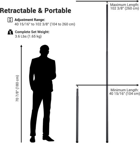 يس كوم مجموعة اعمدة خيمة متداخلة قابلة للتعديل ومحمولة من الالومنيوم للتخييم، عبوة من قطعتين in Kuwait