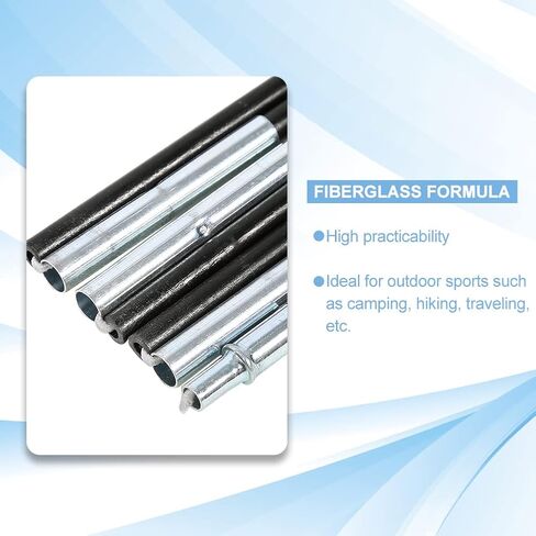 Fiberglass Tent Pole, 1 Sets Outdoor Camping Double Tent Pole Support Frames Kit Tent Replacement Poles Replacement Tent Poles Fiberglass Tent Poles Replacement Fiberglass Tent Pole Replacement in Saudi Arabia