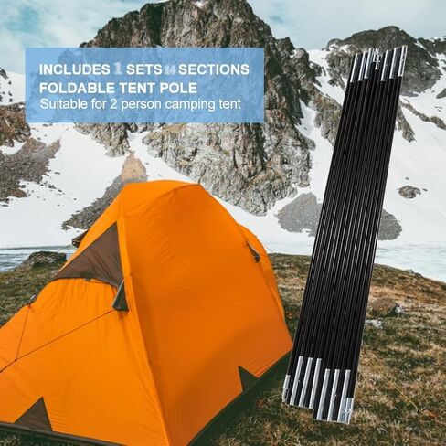 Fiberglass Tent Pole, 1 Sets Outdoor Camping Double Tent Pole Support Frames Kit Tent Replacement Poles Replacement Tent Poles Fiberglass Tent Poles Replacement Fiberglass Tent Pole Replacement in Saudi Arabia