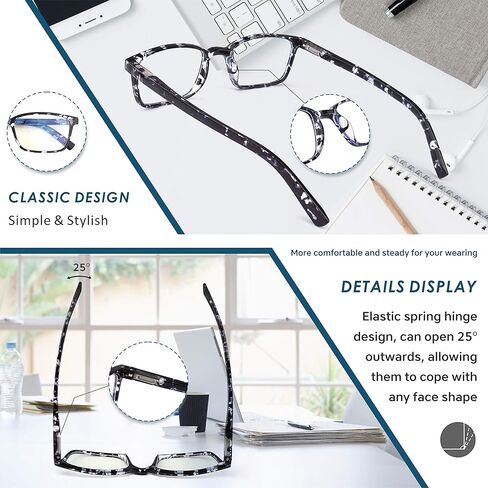 نظارات زينجفوكال لحجب الضوء الأزرق مكونة من نظارتين مربعتين لألعاب الكمبيوتر للنساء والرجال in Kuwait