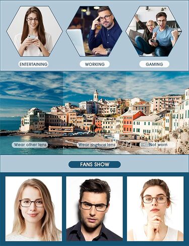 نظارات زينجفوكال لحجب الضوء الأزرق مكونة من نظارتين مربعتين لألعاب الكمبيوتر للنساء والرجال in Kuwait