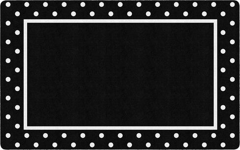Flagship Carpets Schoolgirl Style Simply Stylish Tropical Polka Dot Classroom Area Rug for Indoor Classroom Learning or Kid Bedroom Educational Play Mat, 7'6" x 12', Black in Saudi Arabia