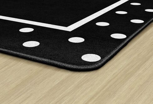 Flagship Carpets Schoolgirl Style Simply Stylish Tropical Polka Dot Classroom Area Rug for Indoor Classroom Learning or Kid Bedroom Educational Play Mat, 7'6" x 12', Black in Saudi Arabia
