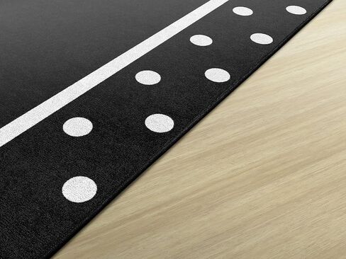 Flagship Carpets Schoolgirl Style Simply Stylish Tropical Polka Dot Classroom Area Rug for Indoor Classroom Learning or Kid Bedroom Educational Play Mat, 7'6" x 12', Black in Saudi Arabia