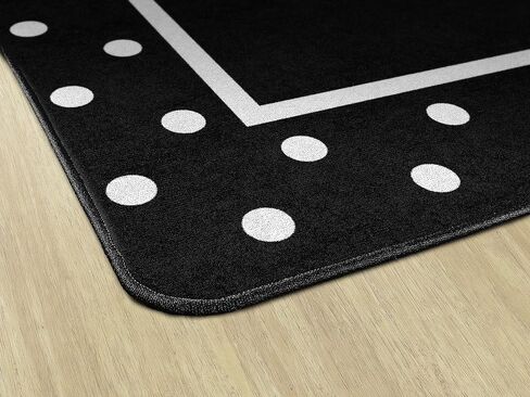 Flagship Carpets Schoolgirl Style Simply Stylish Tropical Polka Dot Classroom Area Rug for Indoor Classroom Learning or Kid Bedroom Educational Play Mat, 7'6" x 12', Black in Saudi Arabia