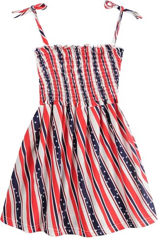 Toddler Girls 4th of July Dress Girls American Flag Outfit Kids Patriotic Independence Memorial Day Dress in Kuwait