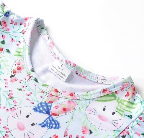 فستان JONGOS للأطفال الصغار لعيد الفصح بأكمام قصيرة على شكل أرنب فستان لحفلات الأميرات ملابس صيفية in Kuwait