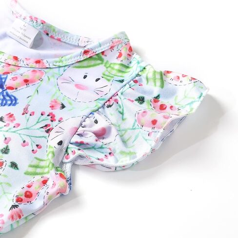 فستان JONGOS للأطفال الصغار لعيد الفصح بأكمام قصيرة على شكل أرنب فستان لحفلات الأميرات ملابس صيفية in Kuwait