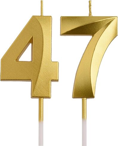 aoolada 47 شموع عيد الميلاد 74، الوردي 74 47 سنة كعكة توبر عدد لطيف شموع عيد ميلاد، عيد ميلاد زينة هدايا للفتيات النساء in Kuwait
