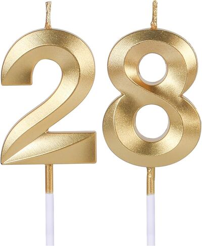 Blue 28th & 82nd Birthday Candles for Cakes, Number 28 82 Candle Cake Topper for Party Anniversary Wedding Celebration Decoration in Saudi Arabia