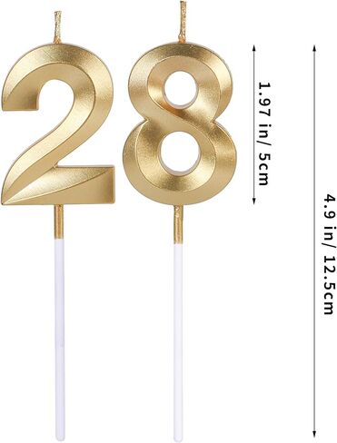 Blue 28th & 82nd Birthday Candles for Cakes, Number 28 82 Candle Cake Topper for Party Anniversary Wedding Celebration Decoration in Saudi Arabia