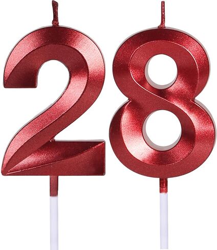 Blue 28th & 82nd Birthday Candles for Cakes, Number 28 82 Candle Cake Topper for Party Anniversary Wedding Celebration Decoration in Saudi Arabia