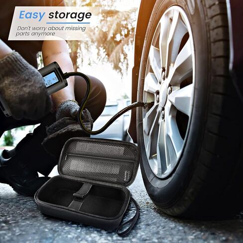 ميكدي تيك حافظة واقية للحمل متوافقة مع منفاخ الاطارات اللاسلكي وضاغط الهواء المحمول وحامل تخزين مضخة الاطارات للمحول وانبوب الهواء وكابل شحن USB (الصندوق فقط) in Kuwait