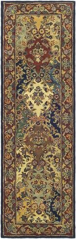 سجادة SAFAVIEH Heritage Collection - 2' x 3'، متعددة وبورجوندي، صوف شرقي تقليدي مصنوع يدويًا، مثالية للمناطق ذات حركة المرور العالية في المدخل، وغرفة المعيشة، وغرفة النوم (HG911A) in Saudi Arabia