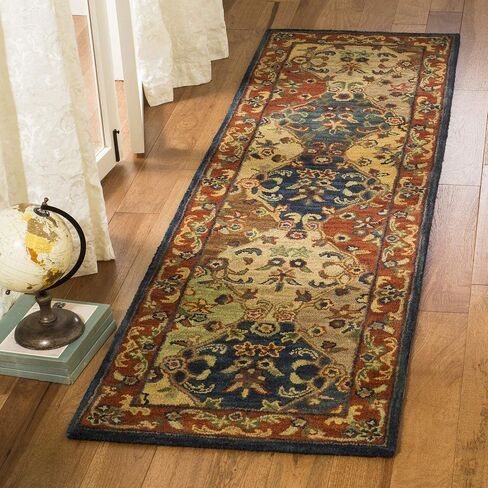 سجادة SAFAVIEH Heritage Collection - 2' x 3'، متعددة وبورجوندي، صوف شرقي تقليدي مصنوع يدويًا، مثالية للمناطق ذات حركة المرور العالية في المدخل، وغرفة المعيشة، وغرفة النوم (HG911A) in Saudi Arabia